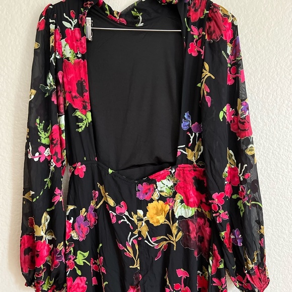 Graceful Arrival Black Floral Burnout Backless Maxi Dress - Picture 6 of 9